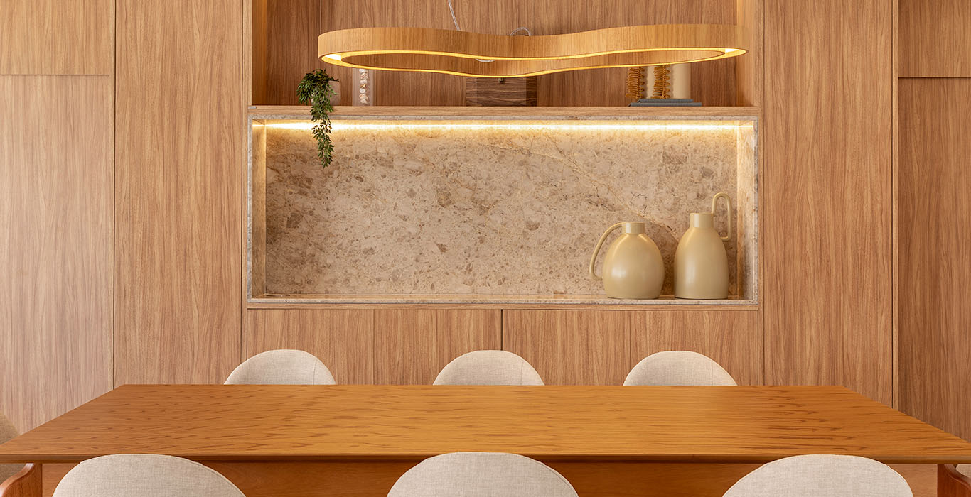 Elegância natural: a vez dos terrosos nos móveis sob medida